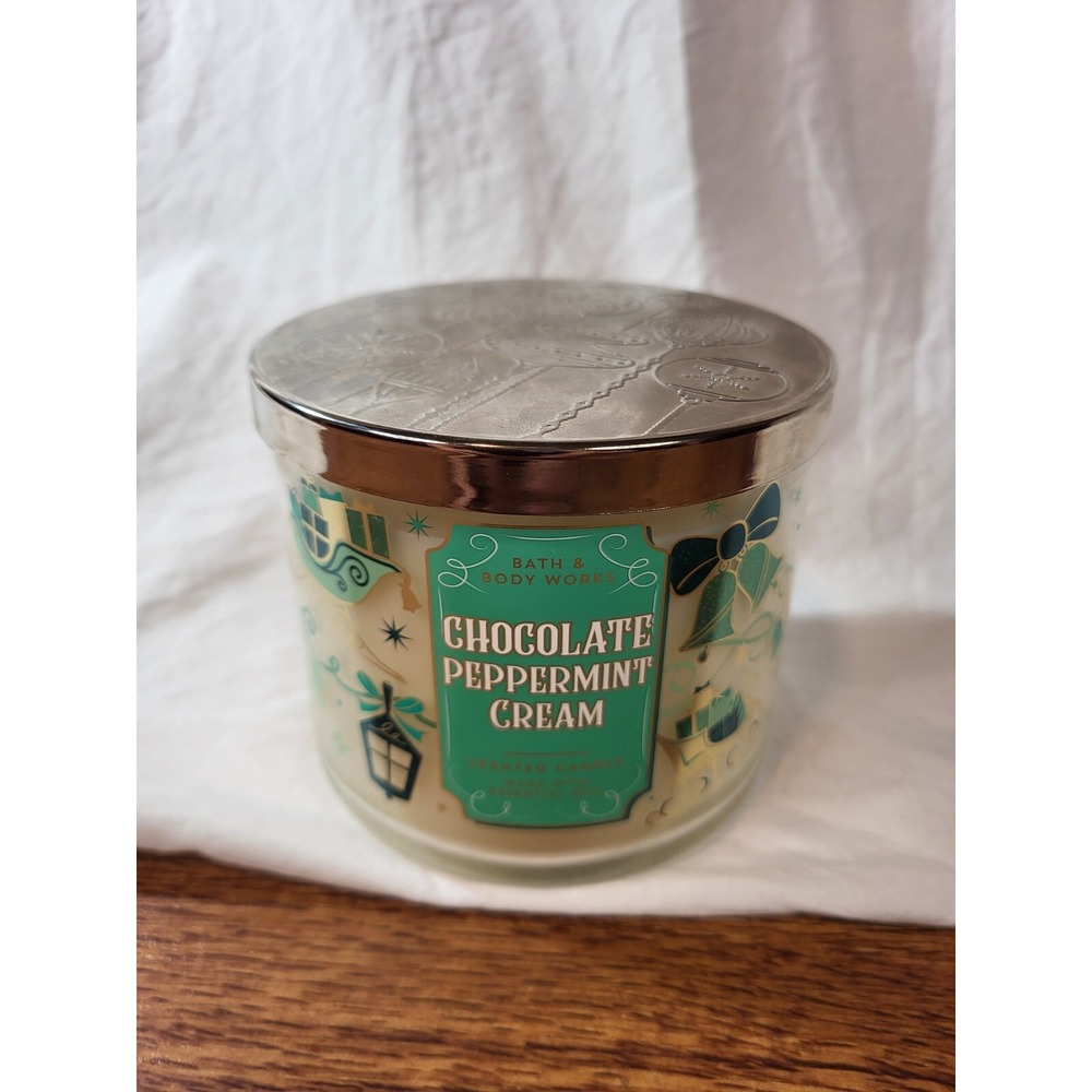 Bath & Body Works Chocolate Peppermint Cream 14.5 Oz Candle 3 Wick New